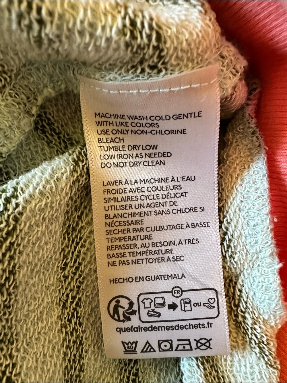 Pilcro for Anthropologie Niki Bubble Sleeve Sweatshirt Green and Coral size XS - Picture 12 of 12
